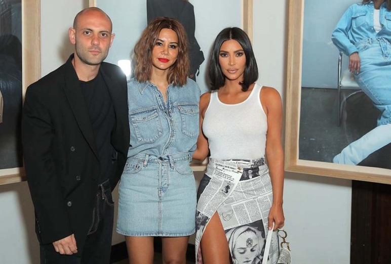 From left: Wardrobe.NYC designers Josh Goot and Christina Centenera with Kim Kardashian West